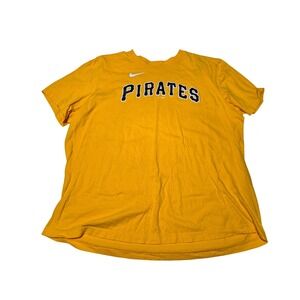 Nike Pittsburgh Pirates Yellow T Shirt Men's XXL Boxy Fit Spellout